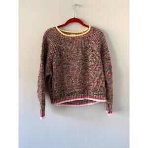 Revolve John + Jenn Pink Yellow Multicolor Neon Sweater Size Womens XS